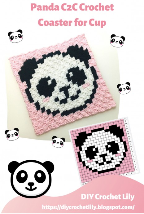 Enhance Your Home Decor with the Adorable Panda C2C Crochet Cup Coaster Enhance Your Home Decor with the Adorable Panda C2C Crochet Cup Coaster