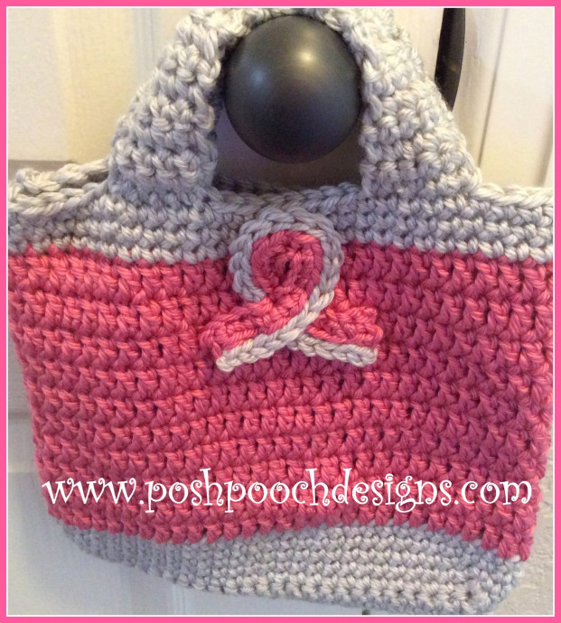 Craft A Beautiful Crochet Pink Ribbon Tote Bag for Breast Cancer Awareness