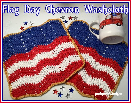 Crochet Flag Day Washcloth And Doily