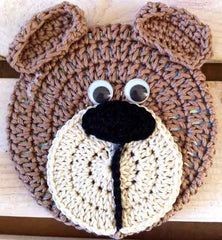 Crochet Critter Bear Coaster