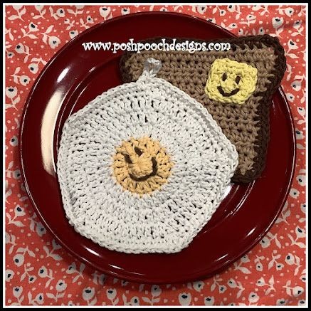 Crochet Fried Egg Pot Holder Pattern