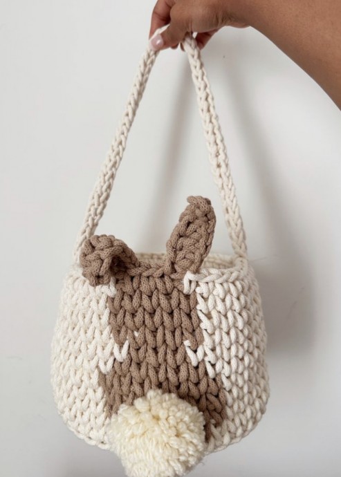 Crochet Bunny Basket (Free Pattern)