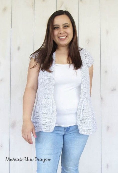 Crochet Ruffle Cardigan for Spring/Summer- Free Pattern