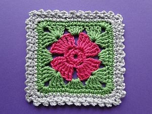 Crochet 4 Petal Flower Square