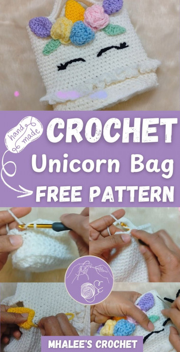Crochet Unicorn Bag With Ears And Horn
