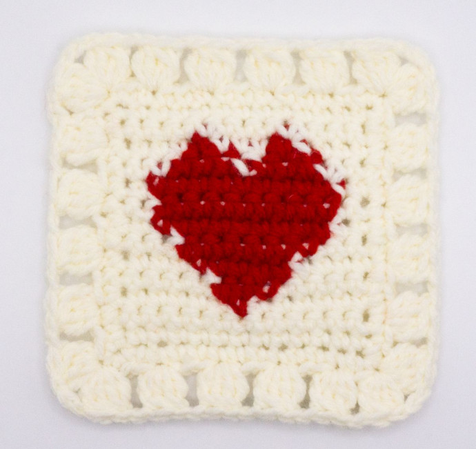 Crochet Heart Coaster