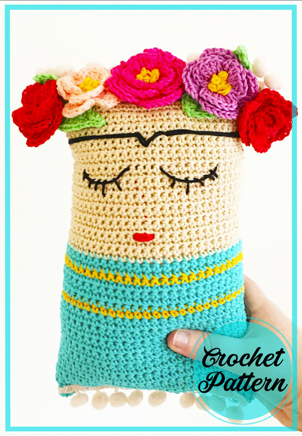 Create Your Own Frida Kahlo-Inspired Crochet Cushion with This Easy Pattern