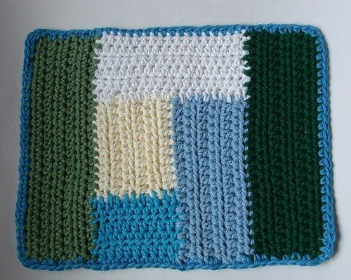 Crochet Log Cabin Scrap Dishcloth