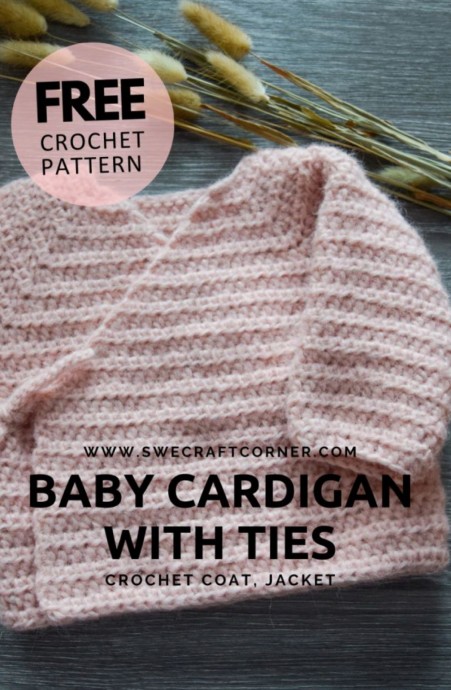 Crochet Baby Cardigan with Ties