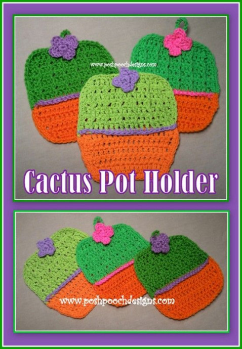 Crochet Cactus Pot Holder