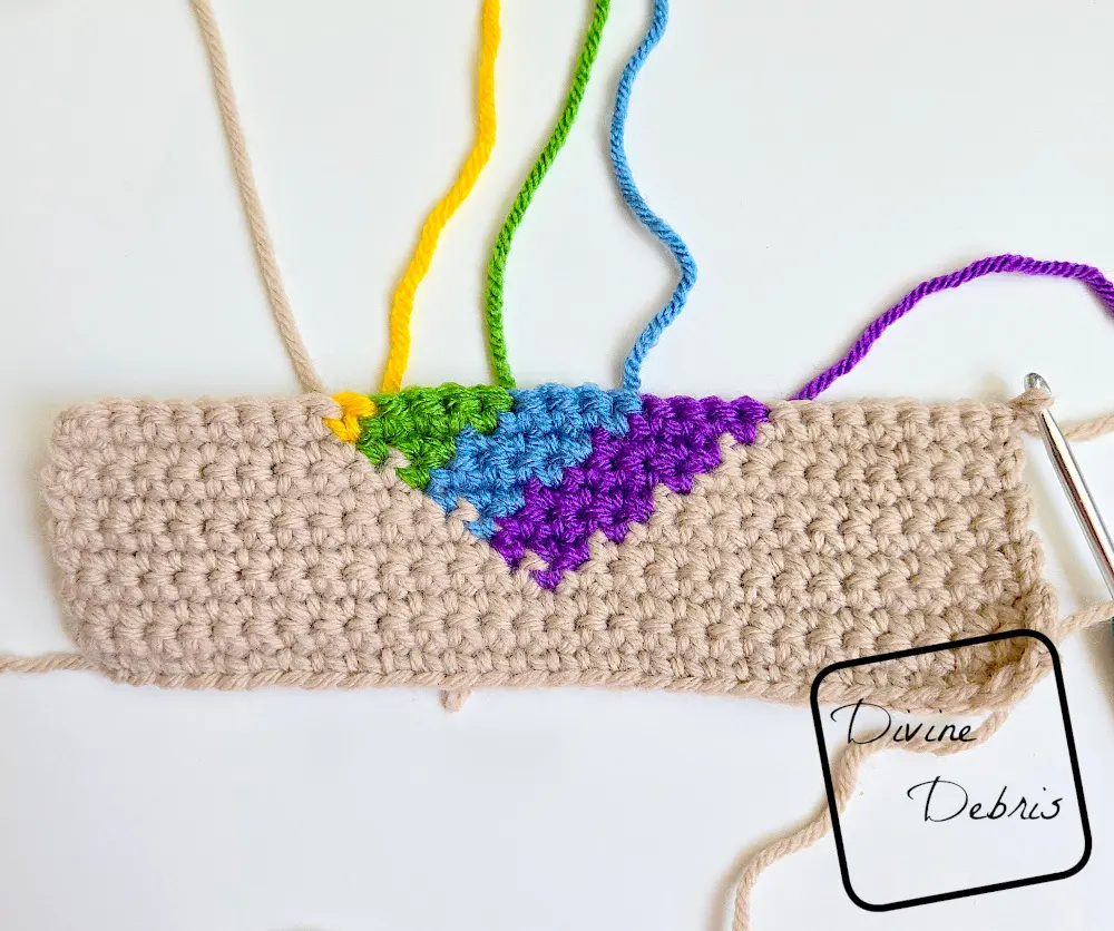 Crochet Rainbow Heart Coaster