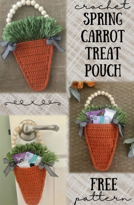 Crochet a Spring Carrot Treat Pouch