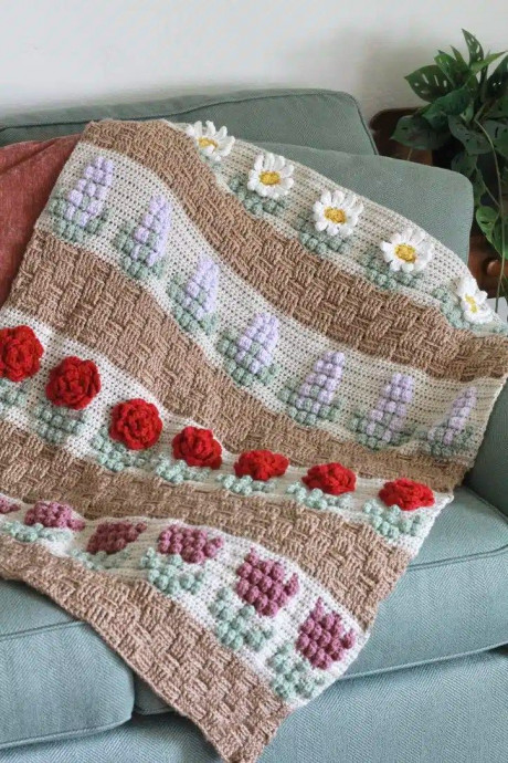 Crochet Flower Basket Blanket Tutorial: Create Your Own Beautiful Decor