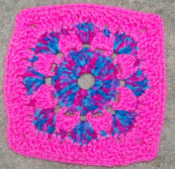 Crochet Pink Bonbon Afghan Square
