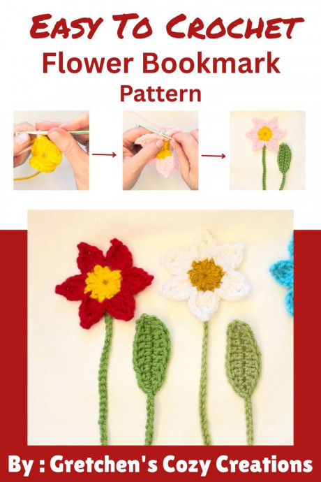 Crochet Flower Bookmark
