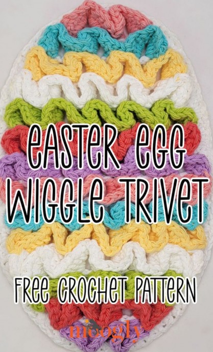 Crochet Easter Egg Wiggle Trivet