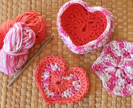 Create an Adorable Crochet Heart-Shaped Box Filled with Face Scrubbies for Self-Care Create an Adorable Crochet Heart-Shaped Box Filled with Face Scrubbies for Self-Care