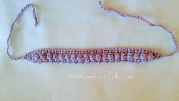 Crochet Puff Stitch Tie Headband