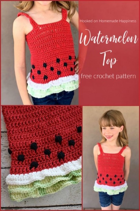 Cute Watermelon Crochet Tank Top