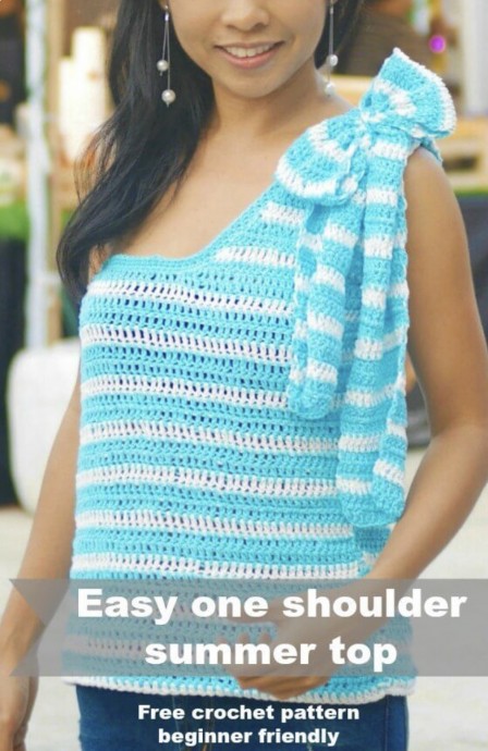 One Shoulder Crochet Summer Top
