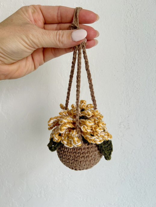 Crochet Leaf and Blossom Car Charm