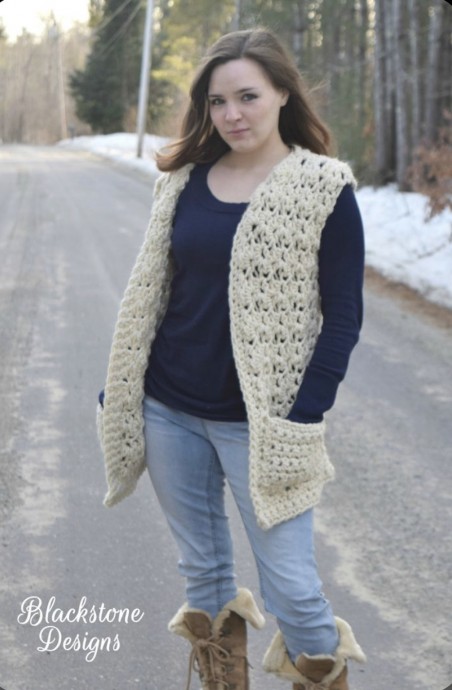 Stylish Chunky Lace Vest - Create Your Own Cozy Statement Piece Stylish Chunky Lace Vest - Create Your Own Cozy Statement Piece