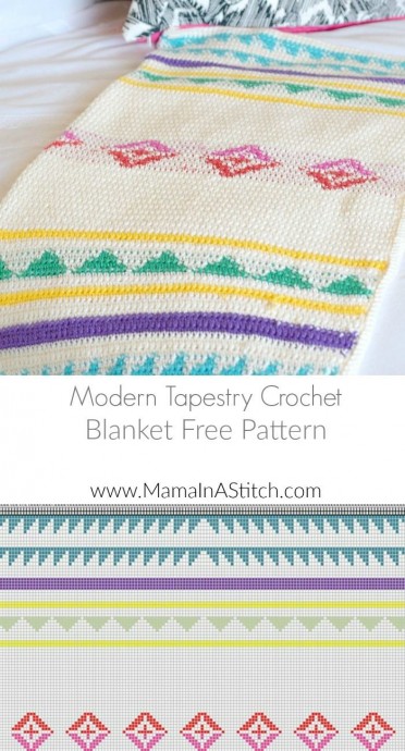 Modern Tapestry Crochet Blanket
