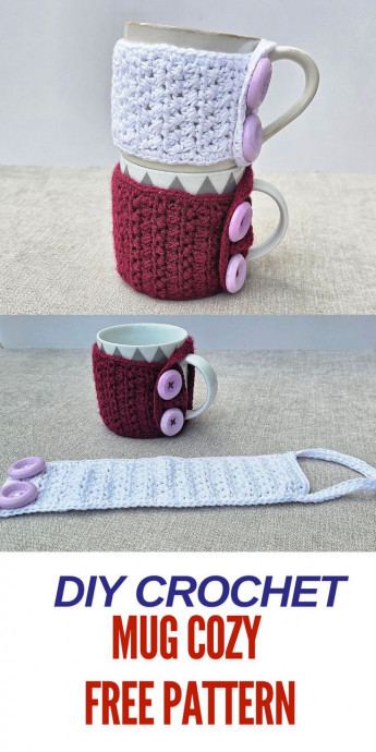 Create Your Own Adorable Crochet Mug Cozy with Buttons - Detailed Pattern Guide Create Your Own Adorable Crochet Mug Cozy with Buttons - Detailed Pattern Guide
