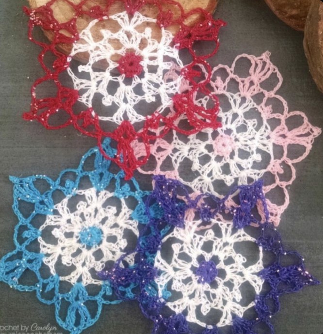 Colorful Crochet Snowflake