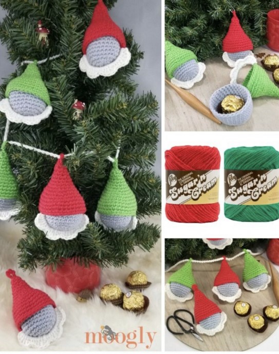 Crochet Gnome Candy Ornaments (Free Pattern)