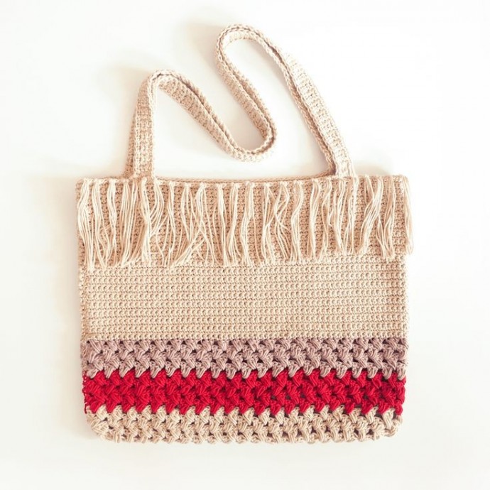 Crochet Shopping Fringe Bag