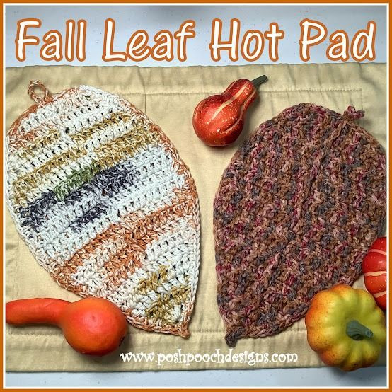 Enhance Your Kitchen Decor with a Beautiful Crochet Fall Leaf Hot Pad for Autumn