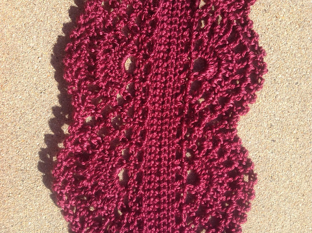 Crochet Lace Ruffle Scarf