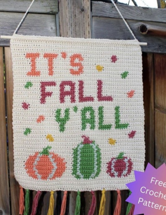 Crochet Fall Wall Hanging