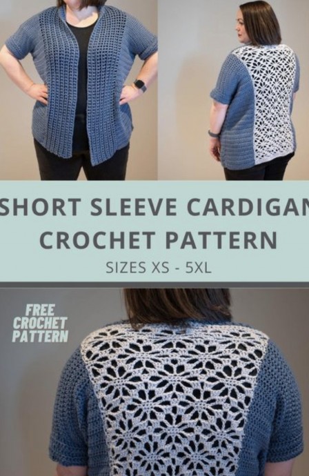 Crochet Short Sleeve Cardigan