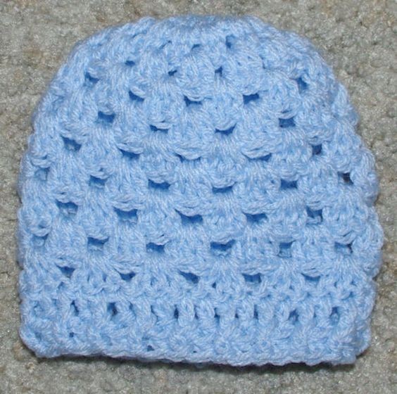 Crochet Ribbed Edge Granny Baby Hat