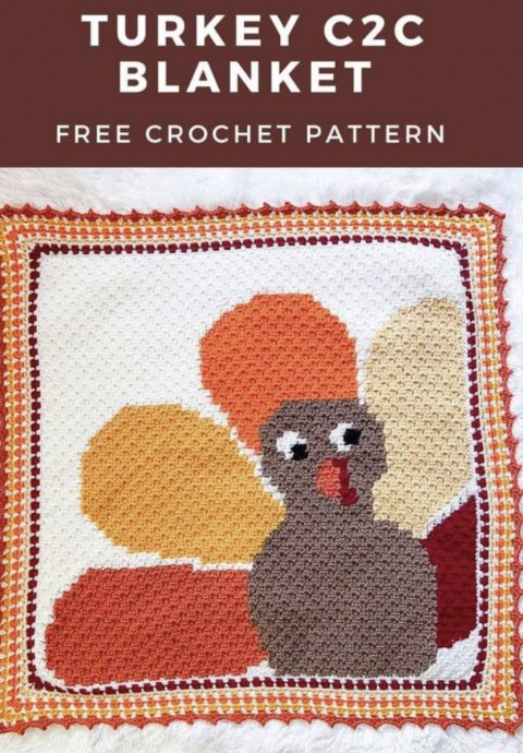 Crochet Thanksgiving Turkey Blanket