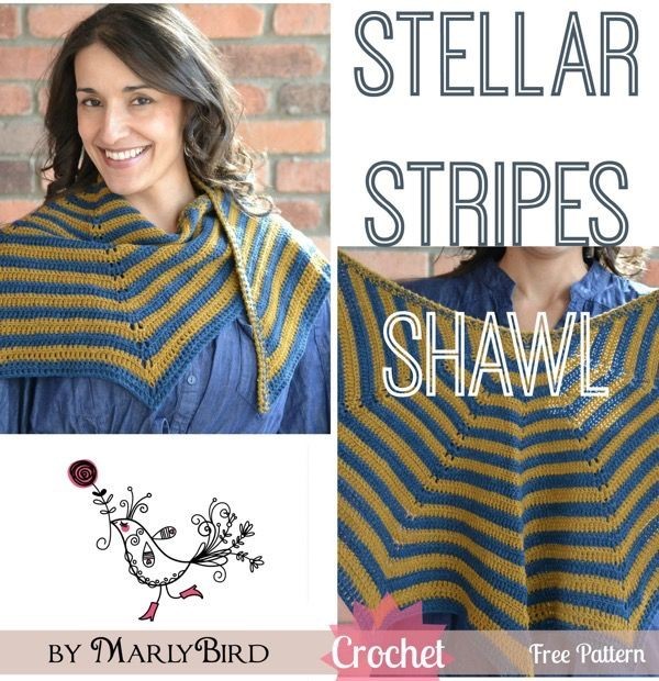 Gorgeous Striped Crochet Shawl