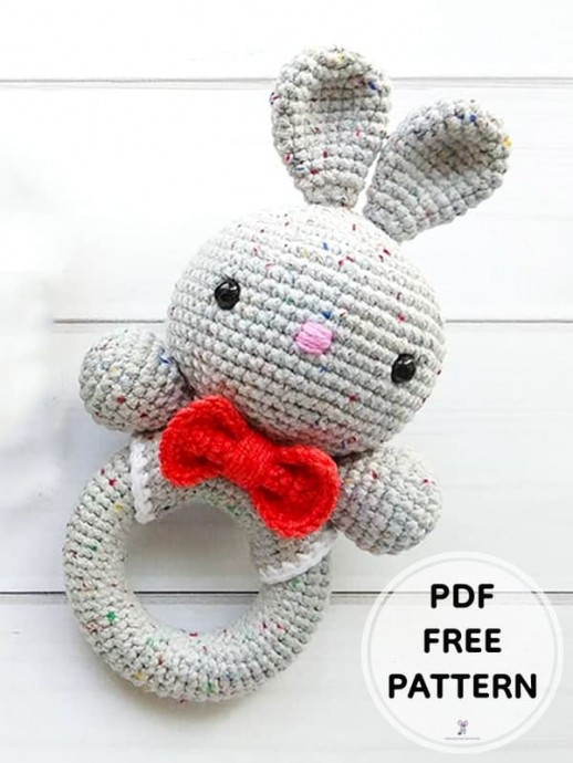 Crochet Bunny Rattle Amigurumi Free Pattern