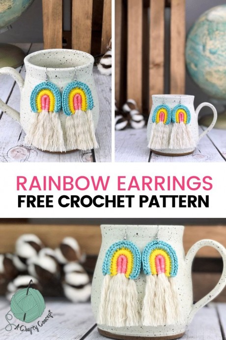 Crochet Rainbow Earrings