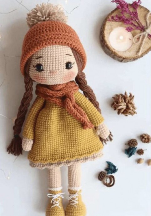 Crochet Cute Girl in Yellow Dress