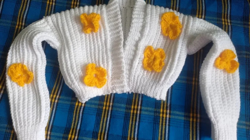 Create a Beautiful Crochet Cardigan for Baby Girls Adorned with Flowers