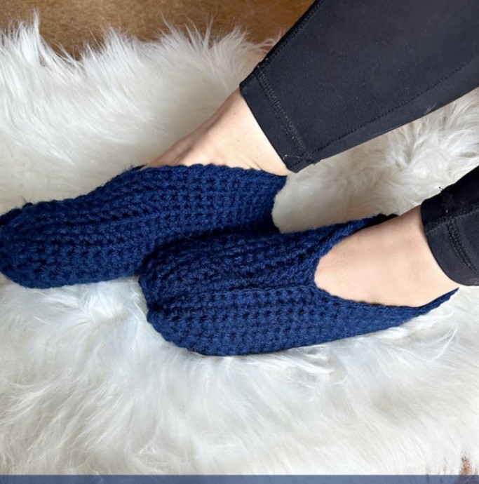 Crochet Rectangle Slippers