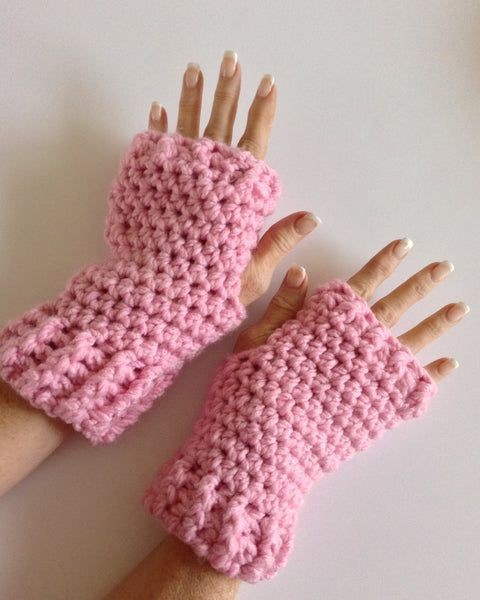 Crochet Fingerless Gloves Texting Mitts