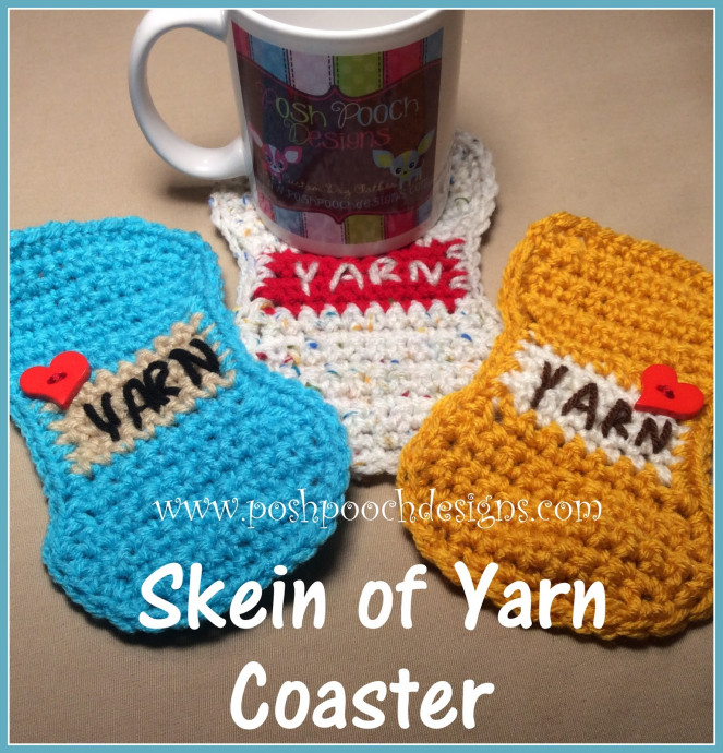 Crochet Skein of Yarn Coaster