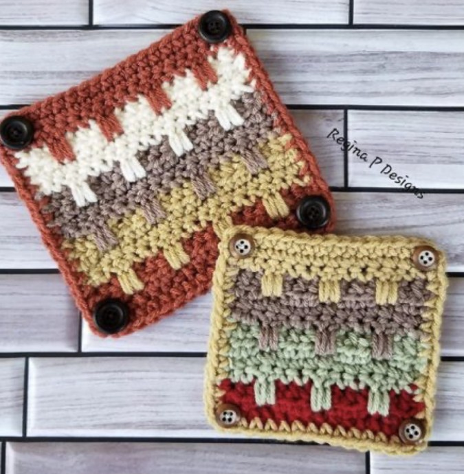 Crochet Fall Fun Coasters