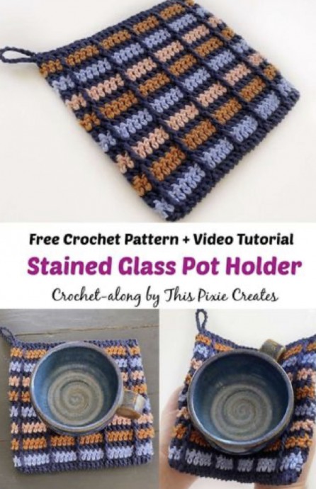 How to Crochet the Stained Glass Pot Holder (Free Pattern)