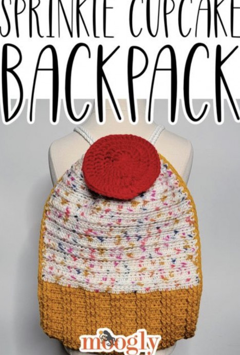 Crochet Sprinkle Cupcake Backpack