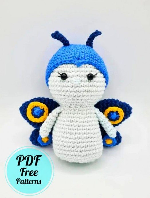 Crochet Blue Butterfly Amigurumi