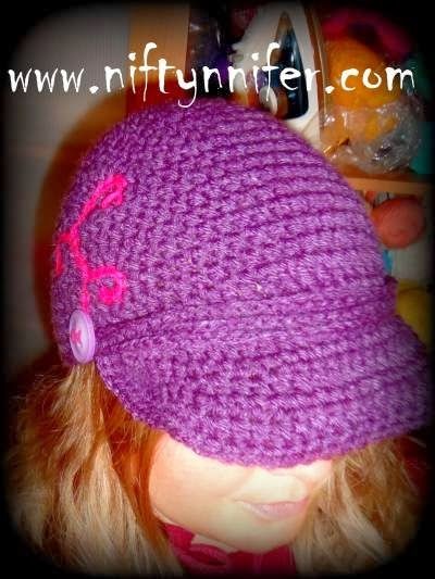 Crochet Adult Newsboy Style Beanie